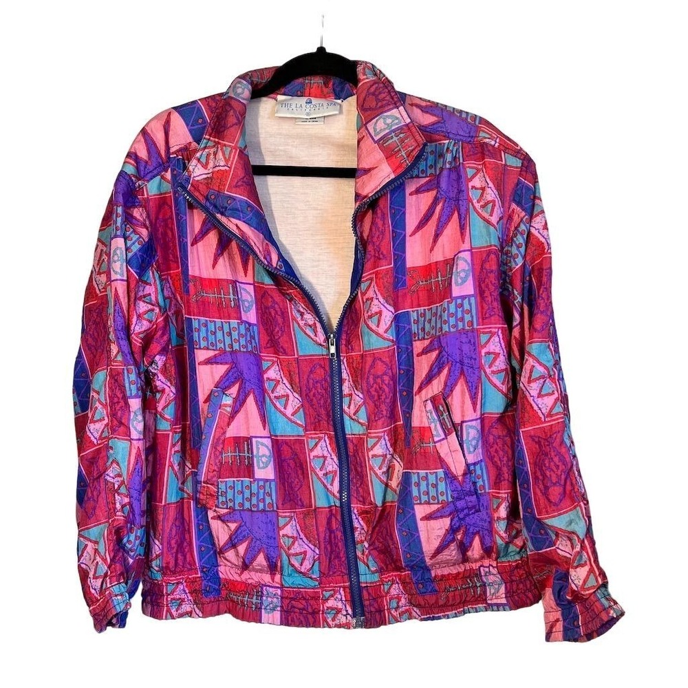 The La Costa Spa Vintage 80s/90s Multicolor Windbreaker Jacket S Unisex